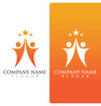 star people success logo and symbol icon template vector image
