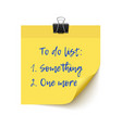 yellow sticker paper post it checklist vector image