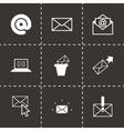 black email icons set vector image