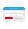 member login web form vector image vector image