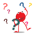red monster with question marks vector image