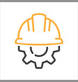 safety helm logo gear vector image vector image