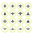 set round icons of planes vector image