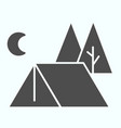 tent solid icon camping isolated vector image