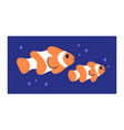 tropical fishes in sea water marine striped vector image
