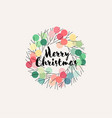 christmas wreath with pastel colored pom poms vector image