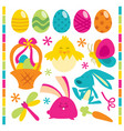 retro happy easter set vector image vector image