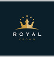 royal gold crown logo icon vector image