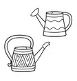 watering cans for flowers coloring page vector image vector image