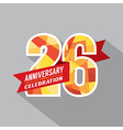 26th years anniversary celebration design vector image