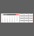 calendar for 2020 new year in clean minimal table vector image