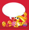 easter bunny with speech bubble copy space vector image vector image