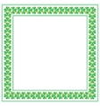 st patricks day square frame with shamrock vector image