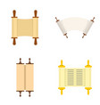 torah scroll book bible icons set flat style vector image