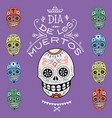 death day mexico skull color vector image vector image