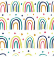cute hand drawn rainbows seamless pattern polka vector image vector image