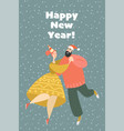 new year greeting card couple at a party vector image vector image