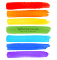 rainbow watercolor brush smears vector image vector image