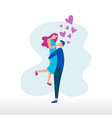 romantic couple flat design with cute colorful vector image