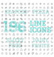 196 food and drink thin icon set vector image vector image