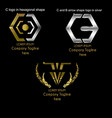3 set company logotype in gold and silver vector image vector image