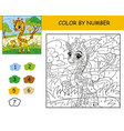 kids coloring by number baby giraffe vector image