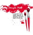 two brushes and red banner vector image vector image