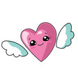 cartoon heart with wings vector image