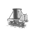 vintage rail transport tank car vector image