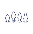 anal plugs icons sex toys line vector image vector image