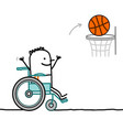 cartoon disabled boy in a wheelchair playing vector image