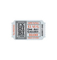 free entree on exhibition gallery ticket admit one vector image