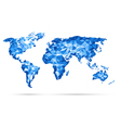 world map polygonal precision low-poly blu vector image