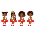 cute little african american girls vector image