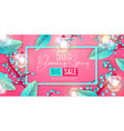 spring big sale poster with flowering branches vector image