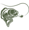 largemouth bass and lure design template vector image