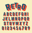alphabet font retro design vector image