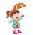 School girl standing cartoon character happy kid Vector Image