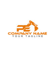 letter pe excavator logo design concept vector image