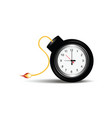burning bomb with clock timer vector image