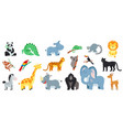 cartoon exotic animal isolated zoo animals bundle vector image vector image