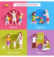 children flat set vector image vector image