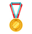 gold medal with multi colored ribbon vector image