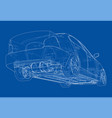 electric car with chassis rendering 3d vector image