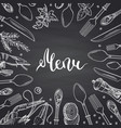 menu background on black chalkboard vector image