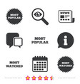 most popular star icon watched symbol vector image