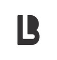 abstract simple letter lb logo vector image