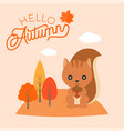 hello autumn hand lettering font headline vector image