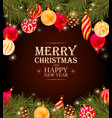 merry christmas greeting postcard vector image