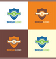 bull horns shield logo and icon vector image vector image